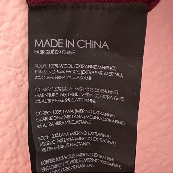 Maroon Club Monaco Wool V-Neck Sweater - Picture 5 of 5